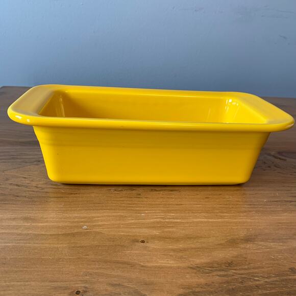 Fiesta Ware Loaf Pan Meatloaf Bread Baker Daffodil Yellow Dish Made in USA - Picture 2 of 8